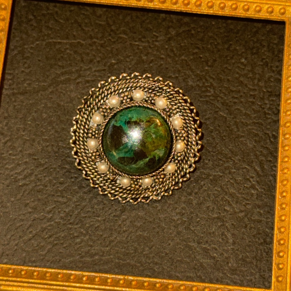 Sterling Eilat Stone VTG Brooch/Pendant - Picture 6 of 15